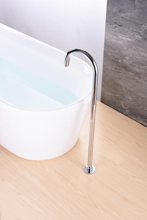 Freestanding Round Goose Neck Floor Mounted Free Standing Bath Spout