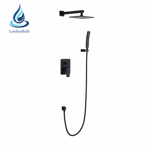 Modern Concealed Luxury Shower Systems With Rainfall Shower Head And Hand Held Shower Combo Kit
