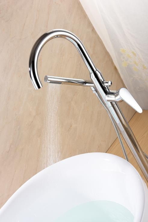 New Design Floor Standing Bath Tub Brass Bathtub Faucet with Single Handle