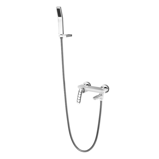 Wall Mounted Bath Shower Mixer Bathroom Bath Faucet White Shower Mixer Single Handle