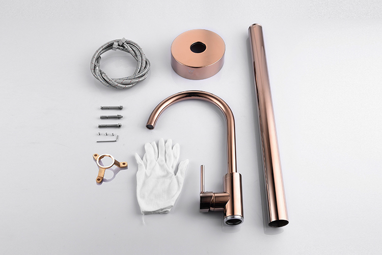 Kaiping Factory Floor Bathtub Faucets Rose Gold Free Standing Tub Faucet