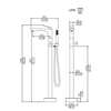 New Design Floor Mount Bath Tub Filler Mixer Tap Freestanding Bathtub Faucet with Handheld Shower
