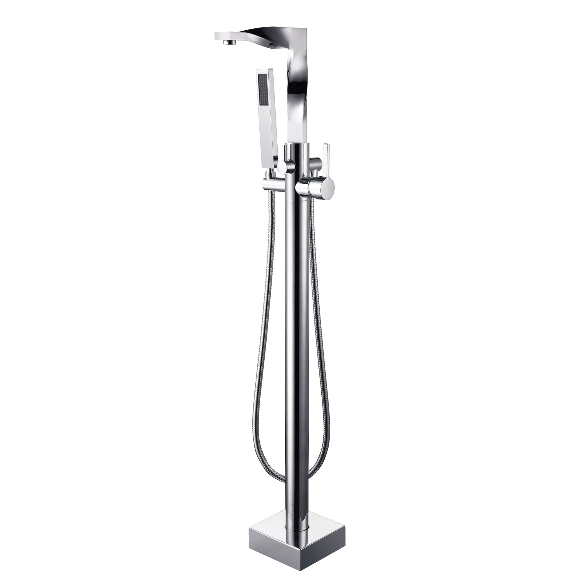 Floormounted Shower Faucet For Bathtub Separately Floor Mounted Freestanding Luxury Set Mixer Faucets Standing Chrome Tap