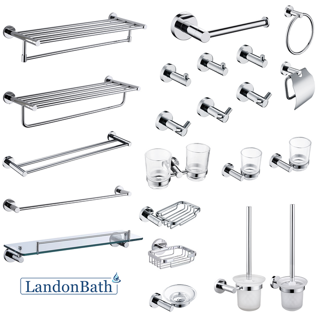 Chrome Plated Bathroom Accessories Set Paper Holder Towel Rail 70Series