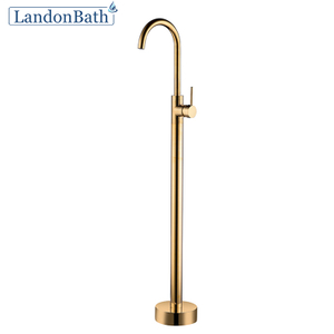 French Gold Single Handle Thermostatic Bathtub Tap
