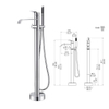  Contemporary Style Freestanding Bathtub Faucet Zinc Alloy Faucet