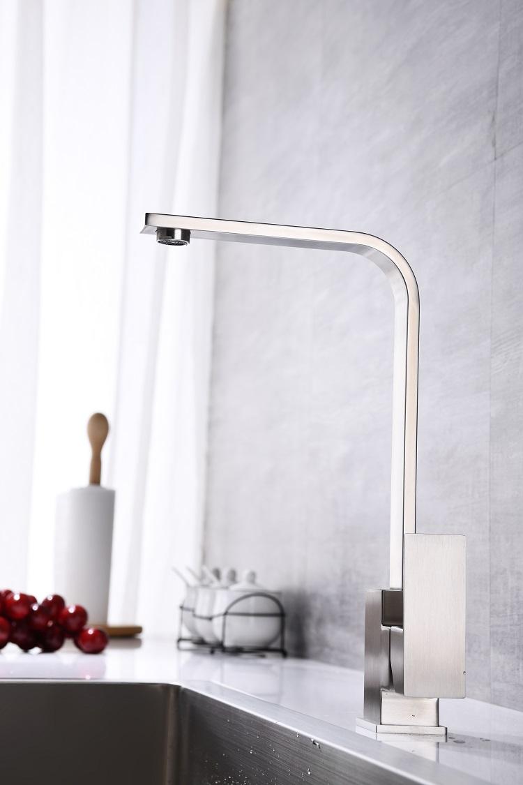 China hot sale new models deck mounted single handle sanitary ware stainless steel solid kitchen faucet griferias para cocina