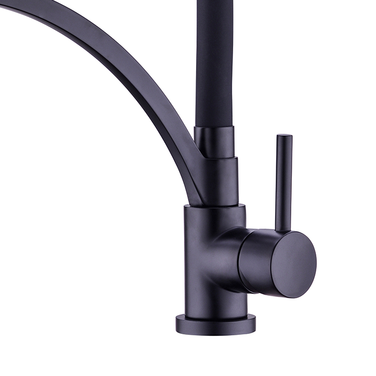 Black Flexible Silicone Spout Single Lever Kitchen Faucet