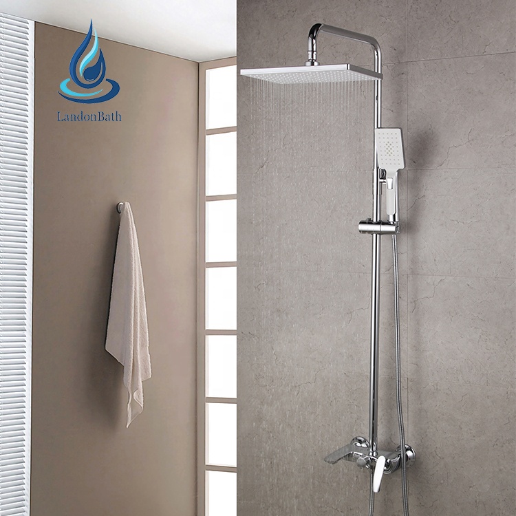 Shower System Bathroom Chrome Waterfall Rain Shower Faucet Tap Bath Mixer Bathtub Faucet Set