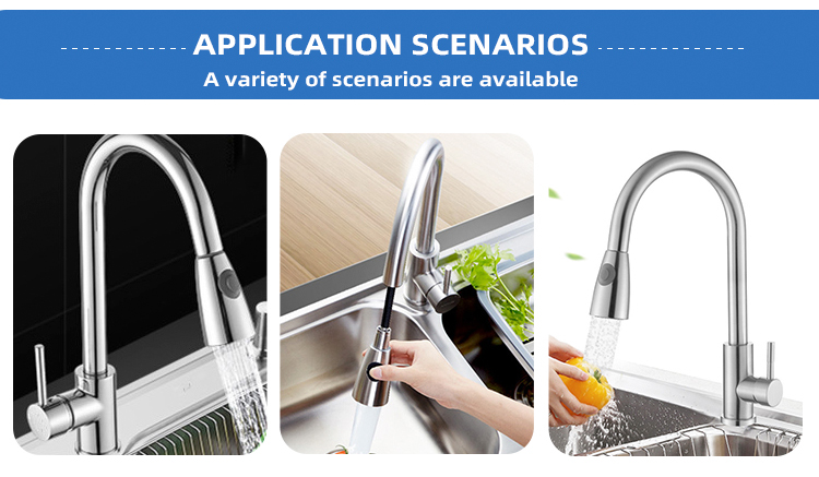 Kitchen Faucet Stainless Steel 304 Water Tap Modern Kichen Kitchen Taps Pull Out Sprayer Kitchen Mixer Sink Faucets