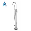 Watermark Free Standing Faucet Tap Brass Round Dual Control Cold Hot Water Mixer for Bathroom Floor Stand Taps