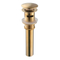 Bathroom Solid Brass Gold Pop Up Drainer Stopper with Overflow Push Down Popup Basin Drainer