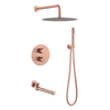 Embedded Concealed Brushed Gold Bath Rose Shower Head Wall Mounted With Mixer