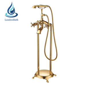 New Design Hot Selling French Gold Deck-Mount Roman Bathtub Faucet