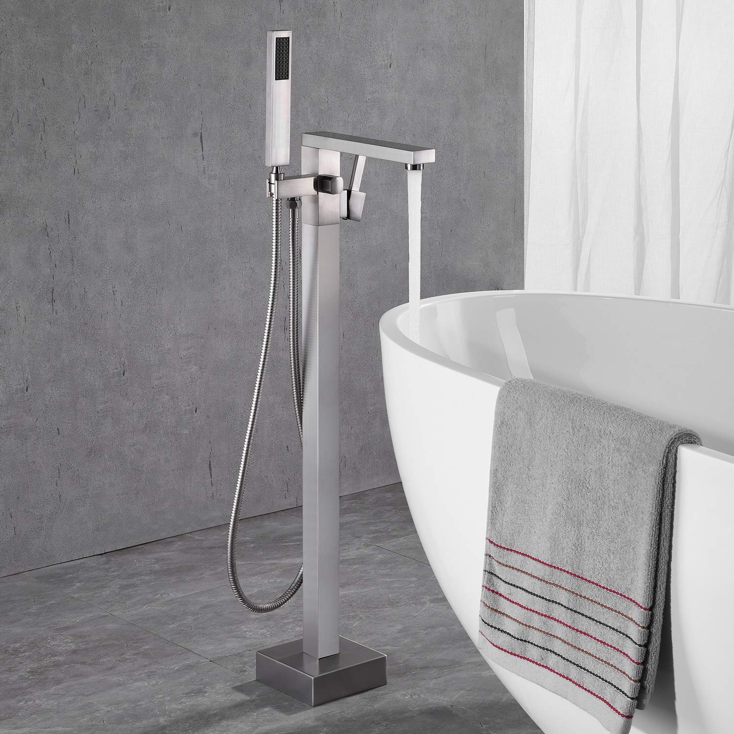 Modern Single Handle Brass Chrome Bathtub Faucets