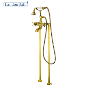 French Gold Manufacturer Price Deck-Mount Bathtub Faucet