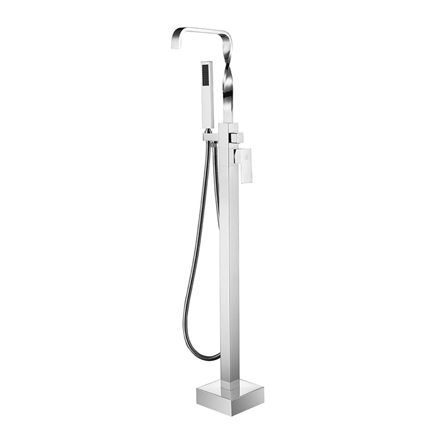 Brass Designed Square Floorstanding Bath Filler Faucet DF-02018-2