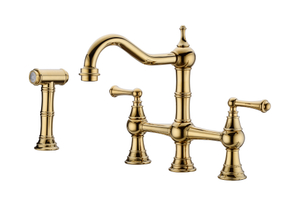 Brass Traditional Bridge Kitchen Faucet Mixer 1301027
