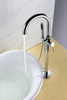 CUPC Certified Chrome High Flow Freestanding Tub Filler Bathtub Floor Brass Bathroom Faucets with Hand Shower