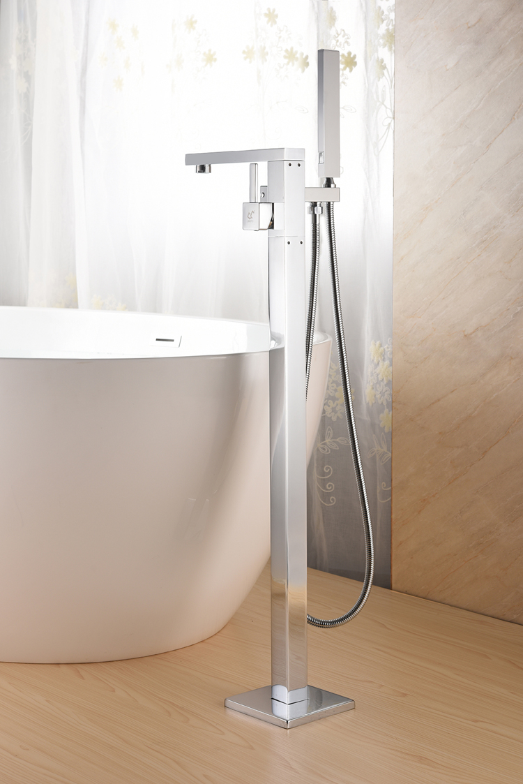 Stainless Steel Floor Standing Bathtub Faucet Bathroom Faucet