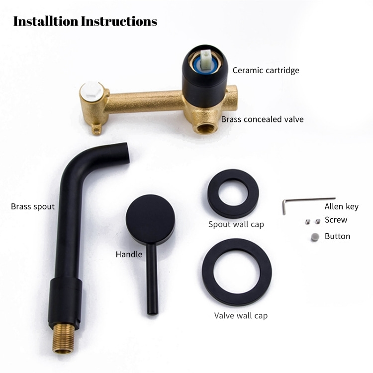 concealed brass wash basin faucet mixer wall mounted faucets for bathroom