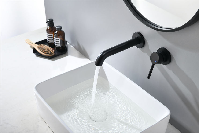 Wall Basin Bath Tap Brass Bathtub Sink Wash Hand Faucet Bathbasin Tap Black Zwart Kraan