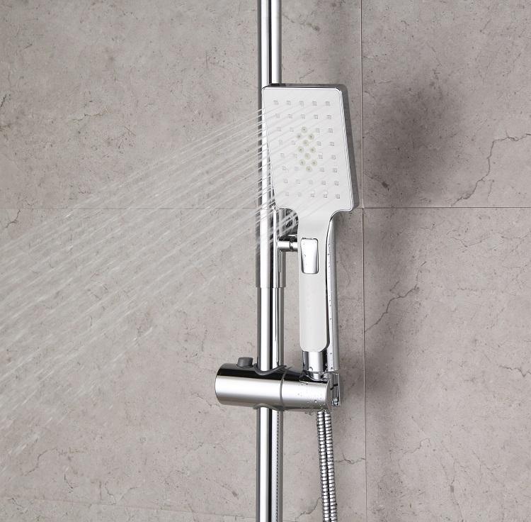 Italian square brass bathroom rain shower system shower faucet mixer sets ,chrome brass square rain shower faucet set with hand