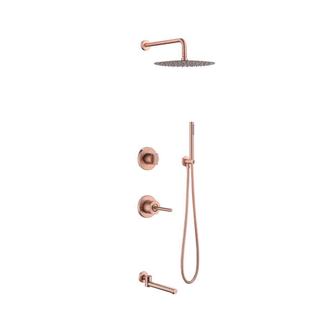 Shower Set Black Golden Bath Fucets Heads Gold Column Rose Faucet For Outdoor Color Pa El Plated Mixer Taps With Brass Head