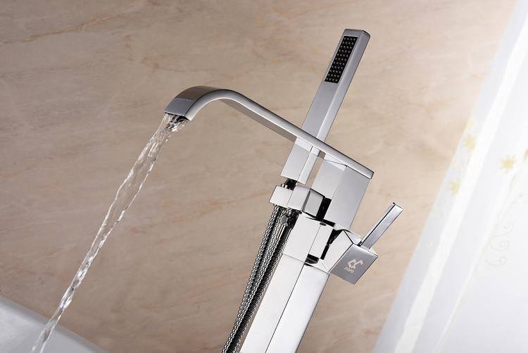 Floor Mount Bathroom Shower Mixer Faucet Wholesale Bathrooms Square Floor Mounted Tub 59# Brass Filler
