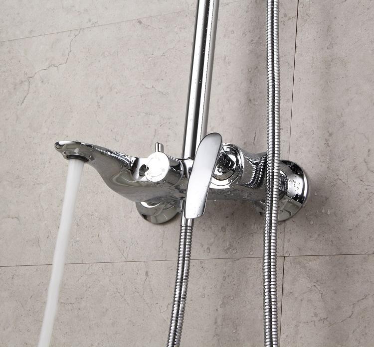 Italian square brass bathroom rain shower system shower faucet mixer sets ,chrome brass square rain shower faucet set with hand