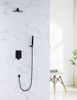 Black Bathroom Wall Mounted Sink With Shower Faucets