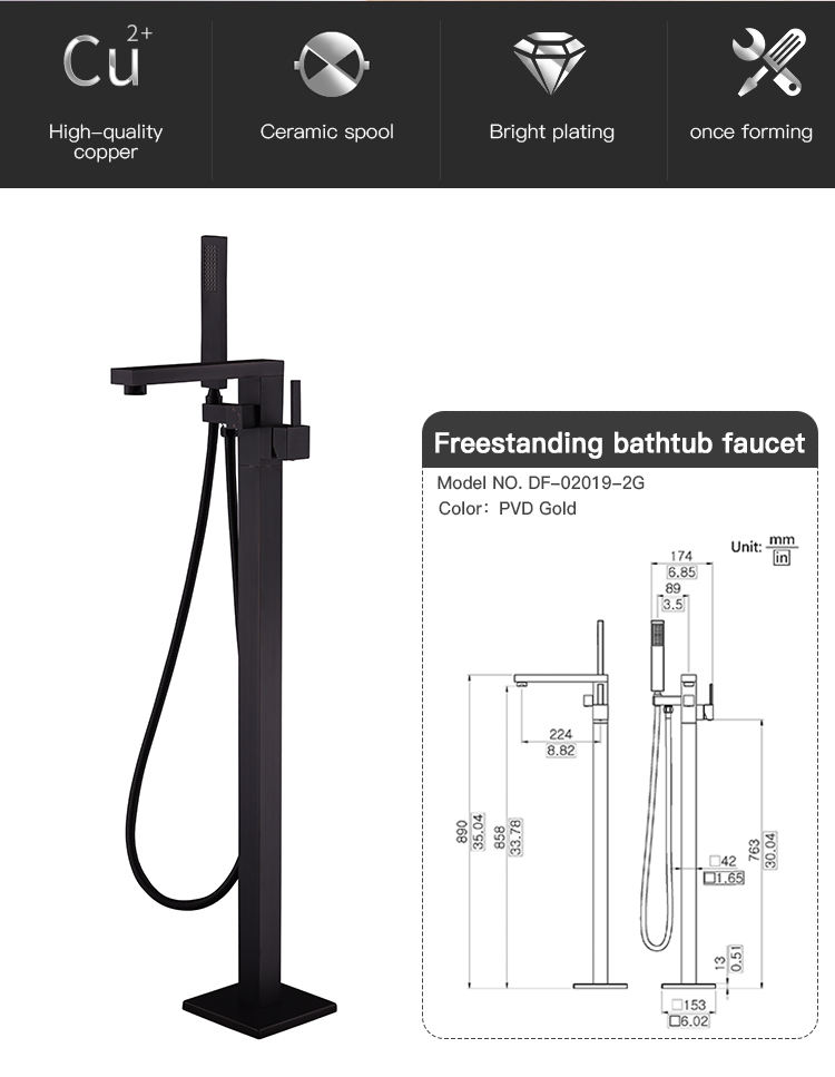 black freestanding tub faucet
