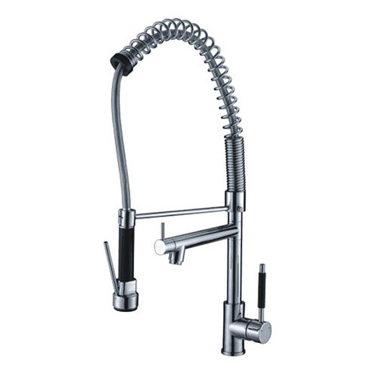 Pull-Out Sink Cozinha Taps Hot And Cold 304 Stainless Steel 360 Degree Rotation Spring Pull Out Sprayer Kitchen Faucet