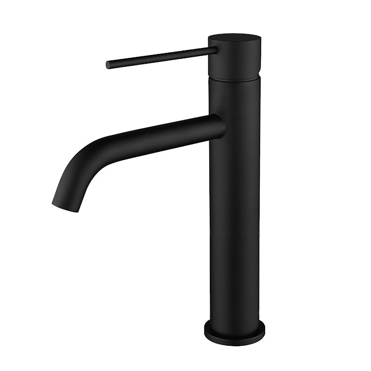 Black color single handle brass water tap deck mounted bathroom single hole brass sink faucet