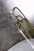 Deck-Mount Roman Bathtub Faucet Brass Chrome Bathroom Faucet