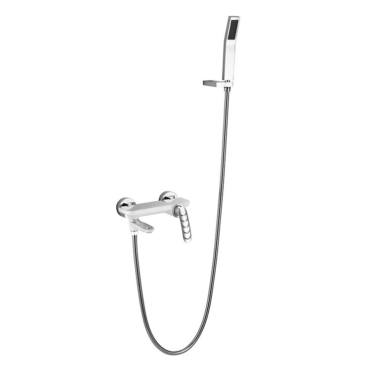 Wall Mounted Bath Shower Mixer Bathroom Bath Faucet White Shower Mixer Single Handle