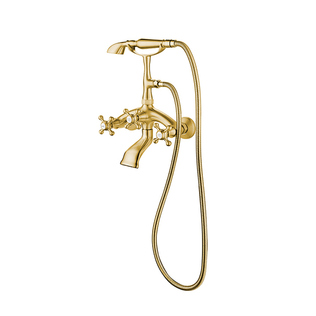 Gold Shower Head With Multi Brushed Faucet Finish Polished Mixer Bath Taps And Classic Set Built In Contemporary Bathroom