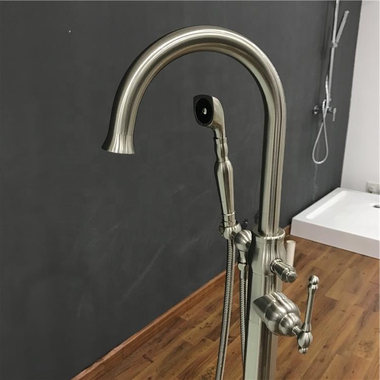 New Sanitary Free Standing Calwfoot Classic Bath Tub Mixers Tap Tubs Faucets With Hand Held Shower