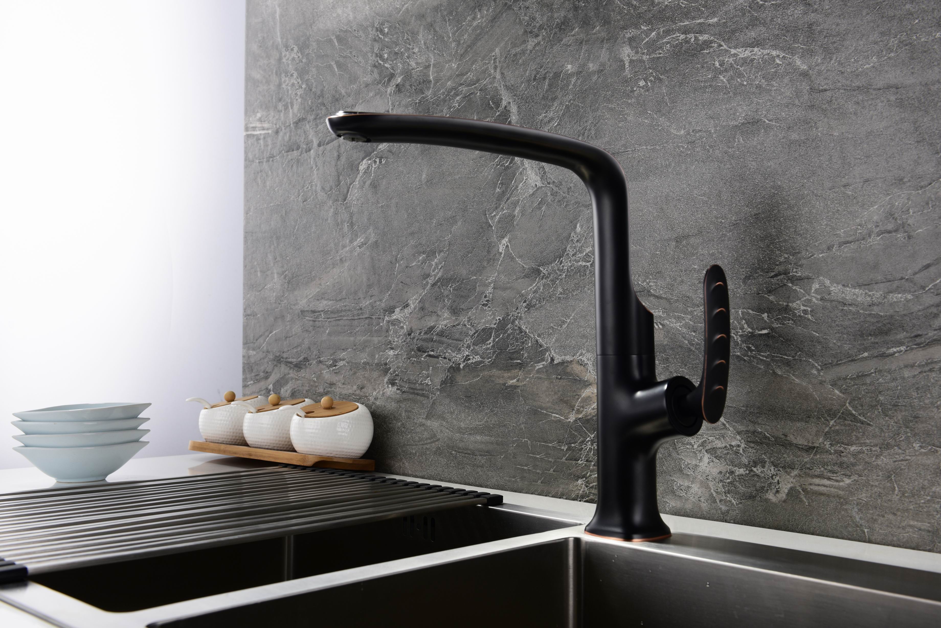 Modern Black&White Solid Brass Single Handle Bathroom Sink Vessel Faucet Basin Mixer Tap