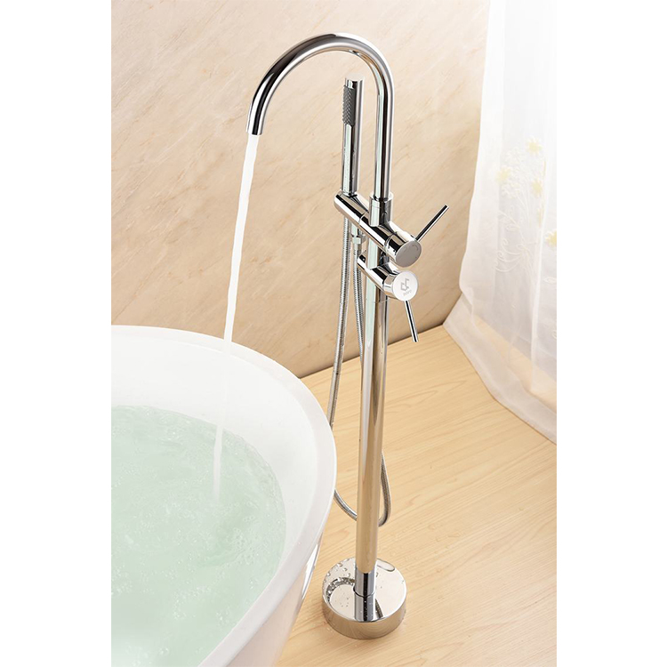 Long Spout Brass High Quality Freestanding Bathtub Faucet