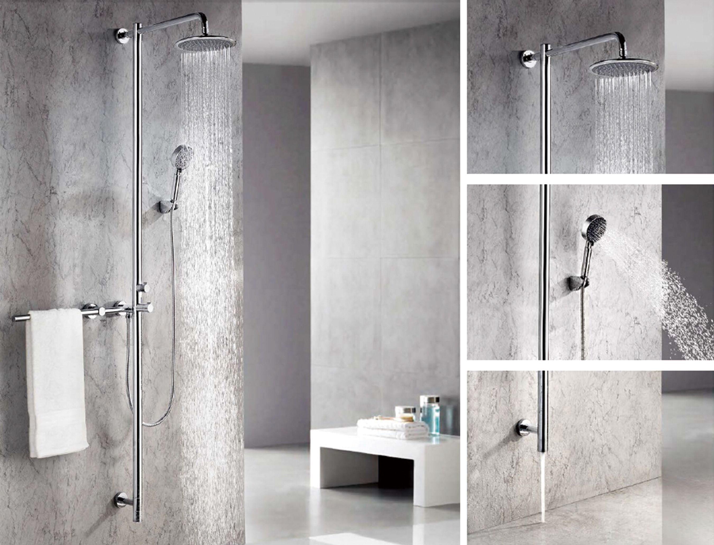 Unique Design Concealed Shower Matte Black Ceiling-Mount Shower Set