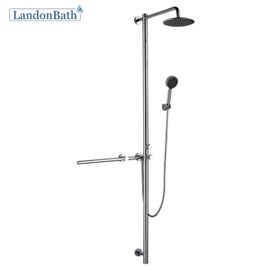Thermostatic Bath Shower Black Wall Mounted Rainfall Shower Faucet