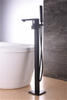 304 Stainless Steel Matte Black Floor-Mount Bathtub Faucet