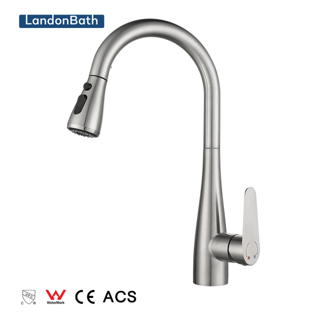 Single Handle Brass Kitchen Sink Faucet with Pull Down Sprayer Kitchen Sink And Faucet