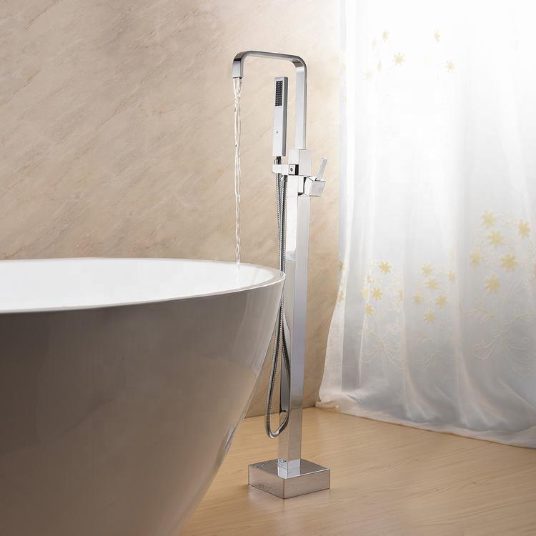 CUPC Watermark Freestanding Bathtub Faucet Floor Standing With Ceramic Valve Shower Mixer Mounted Bath Tub Mount Filler
