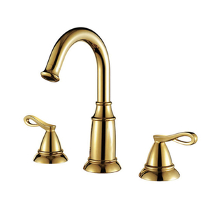 Brushed Gold Sink Faucet Dual Handle Basin Mixer Tap Bathroom Lavatory Faucet Widespread Sink Tap