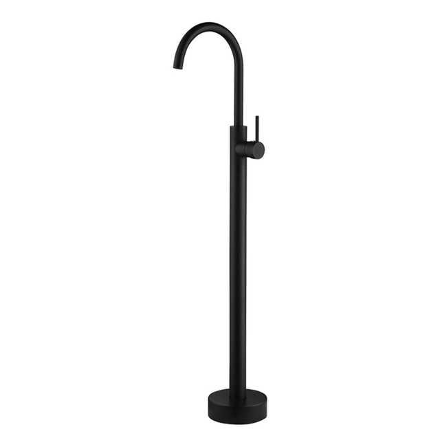 Bathroom Matte Black Round Free Standing Bathtub Faucet