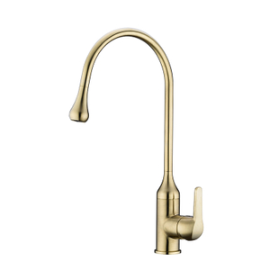 Modern Water Drop Design Brushed Gold Kitchen Faucet Tap Kitchen Sink Faucet Gold