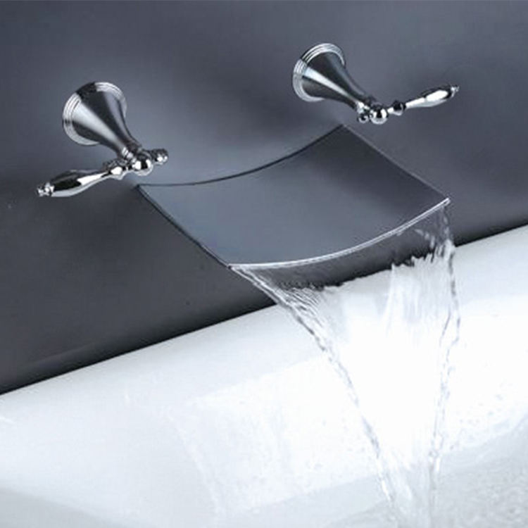 Widespread Lavatory Bathroom Waterfall Bathtub Basin Faucet