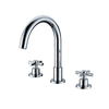 New Product Basin Faucet Three Hole Double Cross Deck Mounted Mixer Dual Handles 3 Holes Handle Brass Faucets